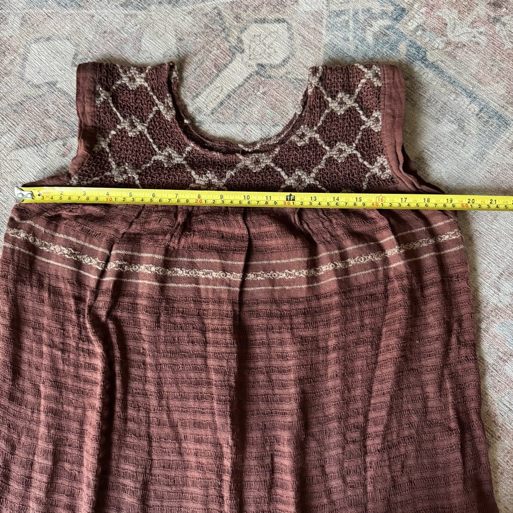 Embroidered Knit Top M/L Geometric Cottagecore Boho Fairycore Neutral Vintage - Picture 9 of 13